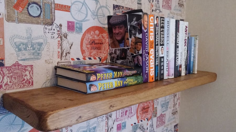 Chunky Rustic Solid Wooden Floating Shelf Handmade bespoke