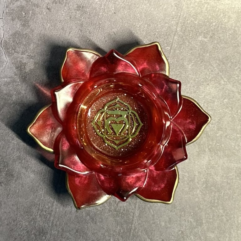 Chakra Inspired Resin Lotus Tealight Holders - Inner Flame Root