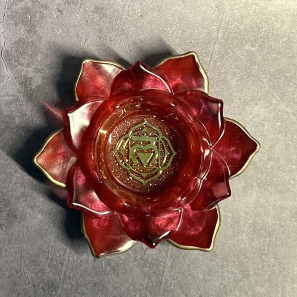 Chakra Inspired Resin Lotus Tealight Holders - Inner Flame Root