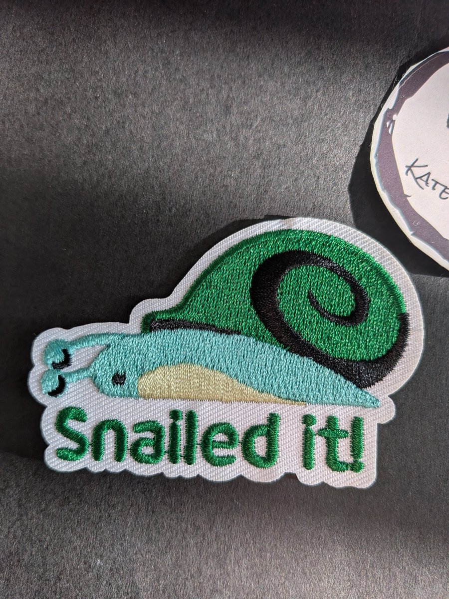 Snailed it! Embroidered Iron-On Patch - 7x5cm