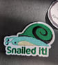 Snailed it! Embroidered Iron-On Patch - 7x5cm - Image 1