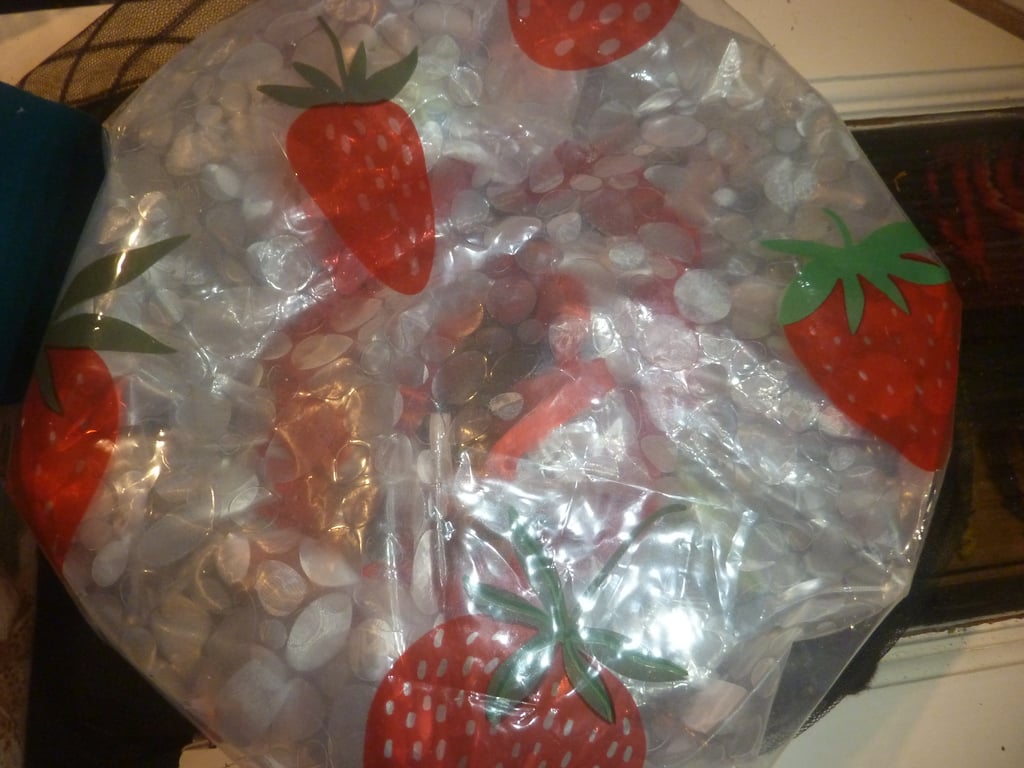 Luxery Strawberry Shower Cap Lge Size Fully Waterproof Frilled Silk Ribbon Edge