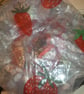 Luxery Strawberry Shower Cap Lge Size Fully Waterproof Frilled Silk Ribbon Edge - Image 1