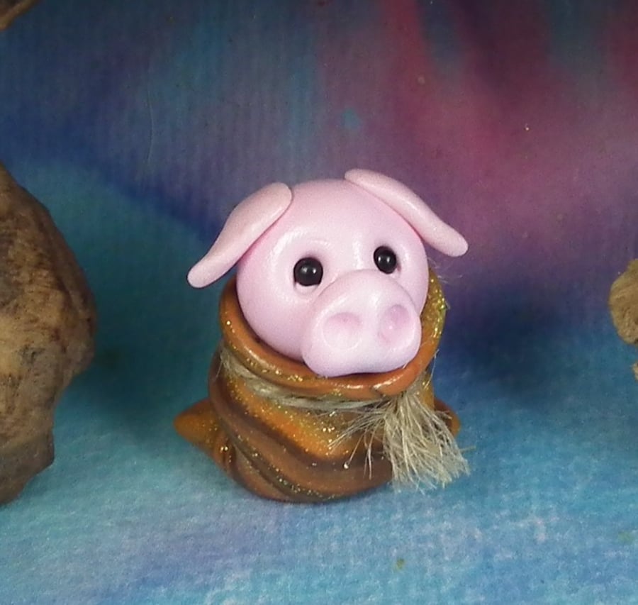 Sale Pig-in-a-Poke Piglet in sack 'Polly' OOAK Sculpt Ann Galvin