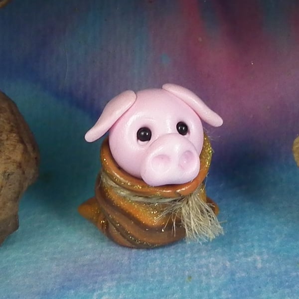 Sale Pig-in-a-Poke Piglet in sack 'Polly' OOAK Sculpt Ann Galvin