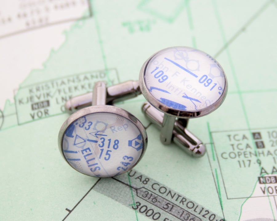 Cufflinks for pilot with high altitude maps