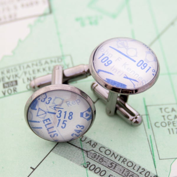 Cufflinks for pilot with high altitude maps