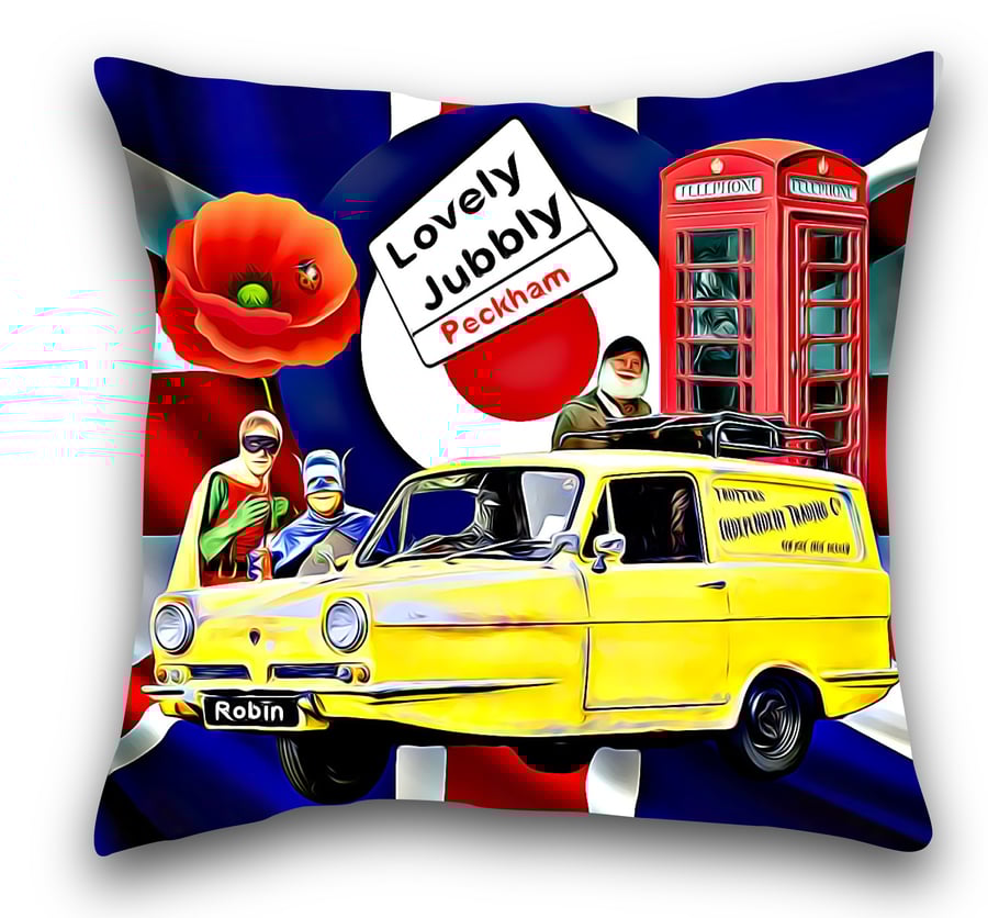 Car Art  Robin Reliant Cushion Cover, Reliant Regal 