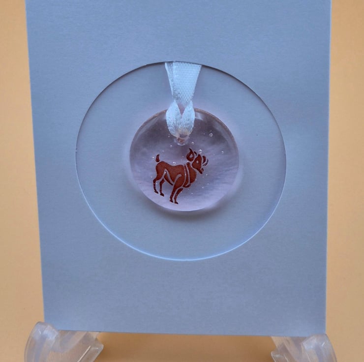 Aries Fused Glass Card - Folksy