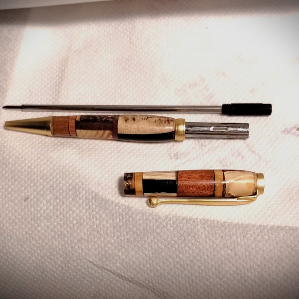 wooden pen with ballpoint