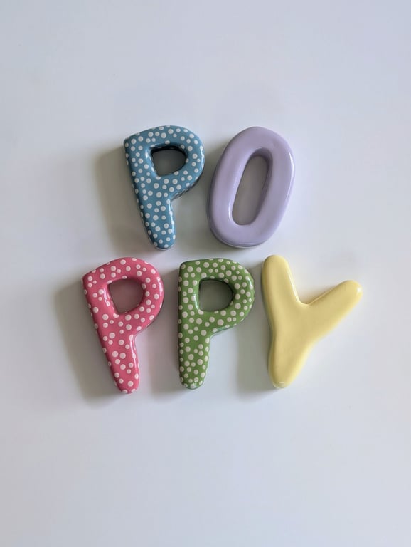Chunky Clay Name Sign - Bubble Letters Nursery - Wall Letters for Kids Room