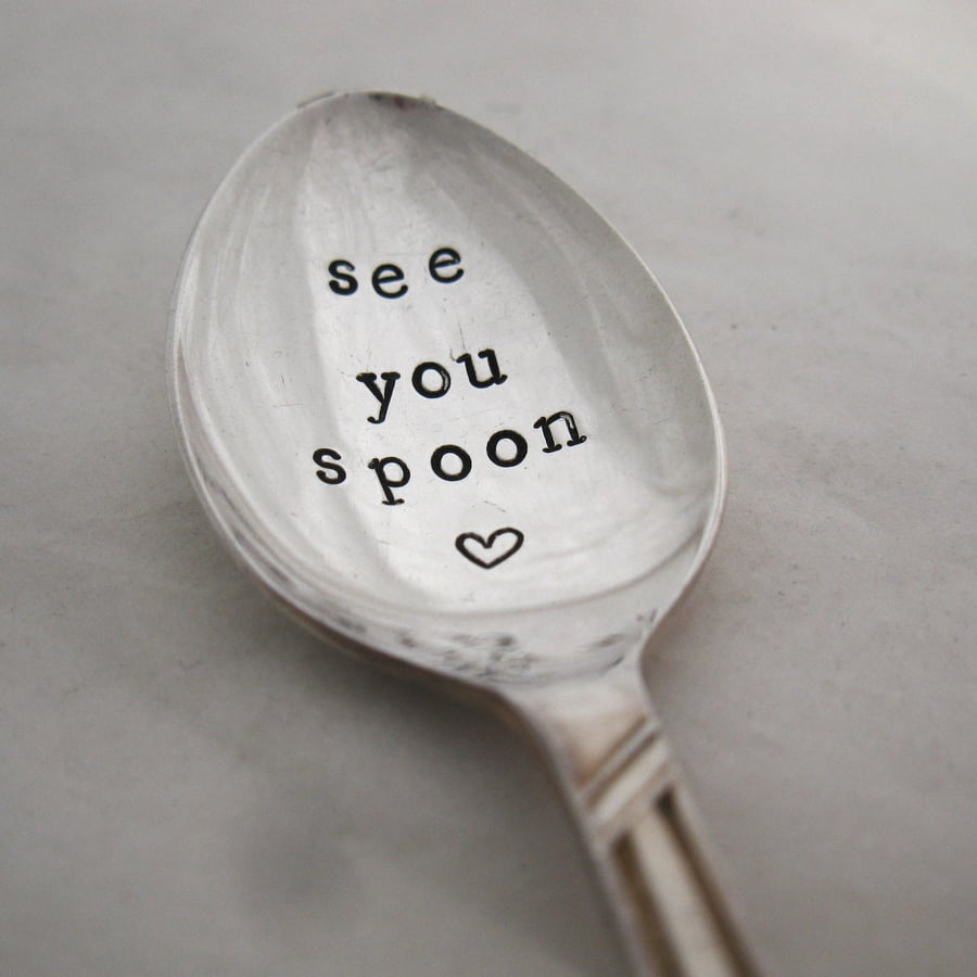 See You Spoon, Handstamped floral coffeespoon