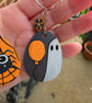 Hand Painted Halloween Keyring Set – Cute Spider & Ghost Balloon Matching Keyrin - Image 2