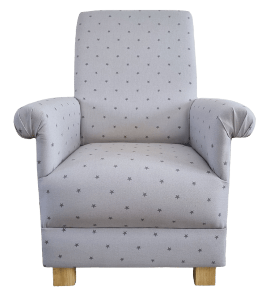 Nursery Grey Armchair Clarke Etoile Fabric Adult Chair Stars Starry Small Accent