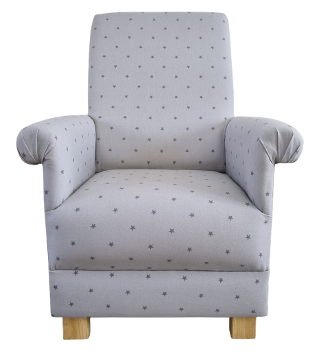 Nursery Grey Armchair Clarke Etoile Fabric Adult Chair Stars Starry Small Accent