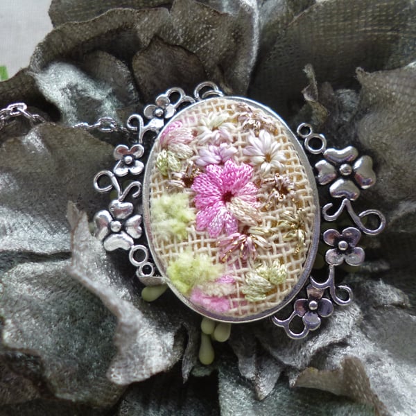 Hand Embroidered Pendant PB5