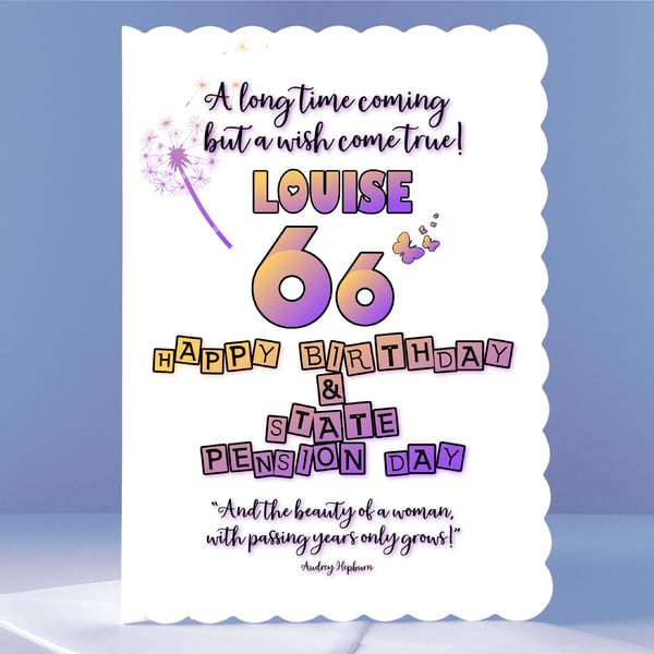 Personalised 66th Birthday Card - A Wish Come True!