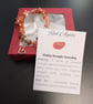 Red Agate Gemstone Bracelet with heart charm and meaning card 