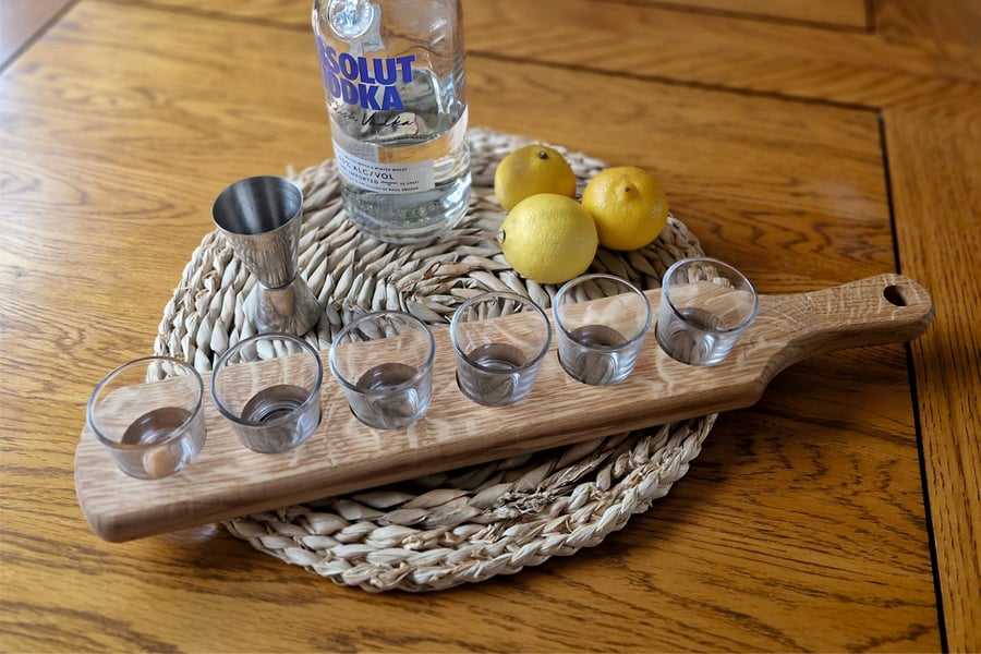 Oak Shot Paddle Holder