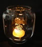 Engraved hurricane lamp (floral garland)  - Image 3