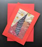 Individually Hand Crafted Textile patchworked Blank Card - Image 1