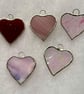 Stained glass small heart, PINK and PURPLE variations - Image 1
