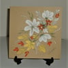 hand painted all occasion floral flower greetings card ( ref F 796)