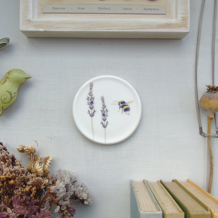 Bee and Lavender mini wall plate