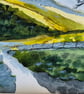 "Winter sunshine "  original mixed media landscape painting  - Image 6