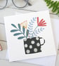 Black Spot Flower Vase Greetings Card - Image 2