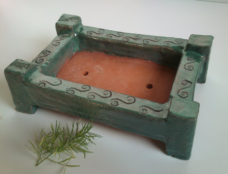 Scroll Bonsai Pot