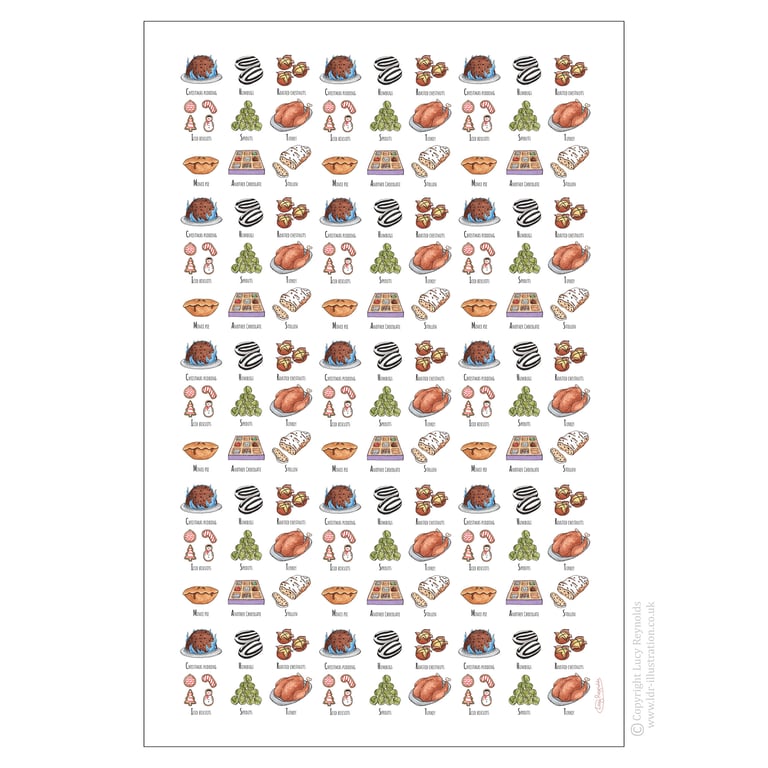 Christmas Feast Tea Towel