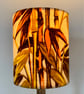 Oriental Bamboo Yellow Orange 50s 60s Barkcloth vintage fabric Lampshade  - Image 7