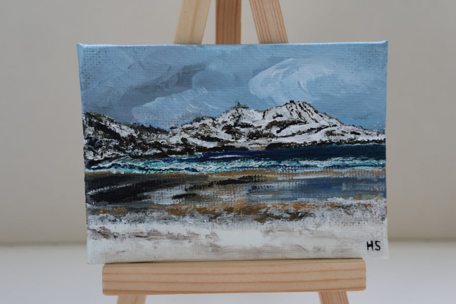 Portnoo in the Snow mini acrylic painting 