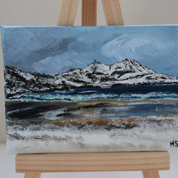 Portnoo in the Snow mini acrylic painting 