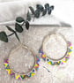 Colorful Beaded Hoop Earrings - Handmade Seed Bead Hoops - Image 6