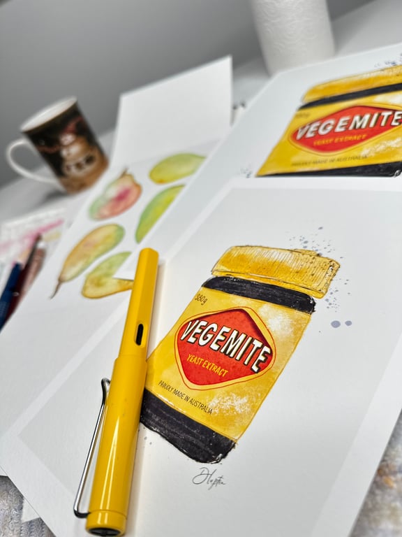 Watercolour Signed Art Print - Vegemite