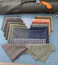 Tweed Fabric Bundle. Seventeen Pieces Approximately 15” Square. Craft Pack 820gm - Image 1
