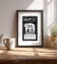 Grumpy Cat Coffee Beans Hand printed Print - Funny Cat Art - Coffee Lover Gift - Image 5