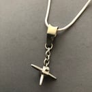 Solid silver anchor pendant and snake chain 