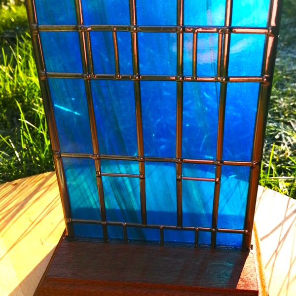 Free-Standing Stained Glass Effect Window Panel Suncatcher