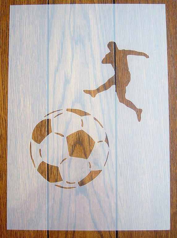 Soccer Football Stencil Mask Reusable PP Sheet for Arts & Crafts