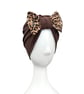 Brown Turban Hat for Women, Stretchy Bow Knot Head Turban, Fashion Turban