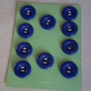10 ROYAL BLUE ROUND BUTTONS