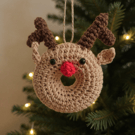 Crochet Christmas Reindeer Bauble Crochet Christmas Car Ornament Christmas Gif