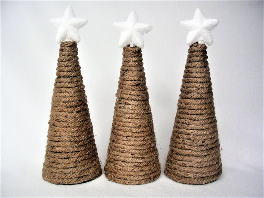 Christmas Cone Trees Decorations for mantlepiece, festive table