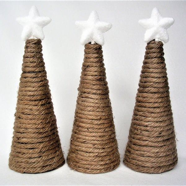 Christmas Cone Trees Decorations for mantlepiece, festive table