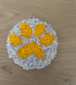 Handmade Paw Print Punch Needle Coasters – Set of 4 – Colourful Pet Lover Gift - Image 3