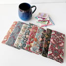 William Morris Fabric Tea Wallet, 6 Packet Holder, handmade travel tea wallet