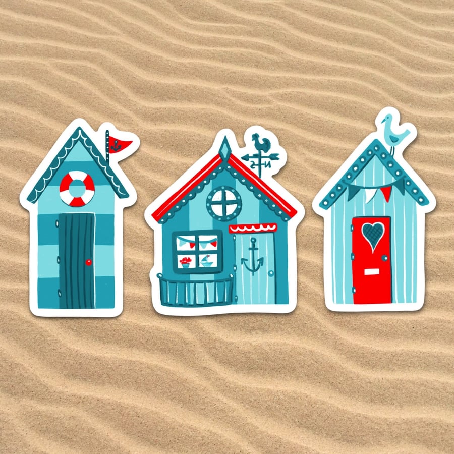 Beach Huts Stickers Pack